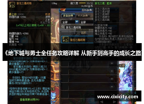 《地下城与勇士全任务攻略详解 从新手到高手的成长之路》